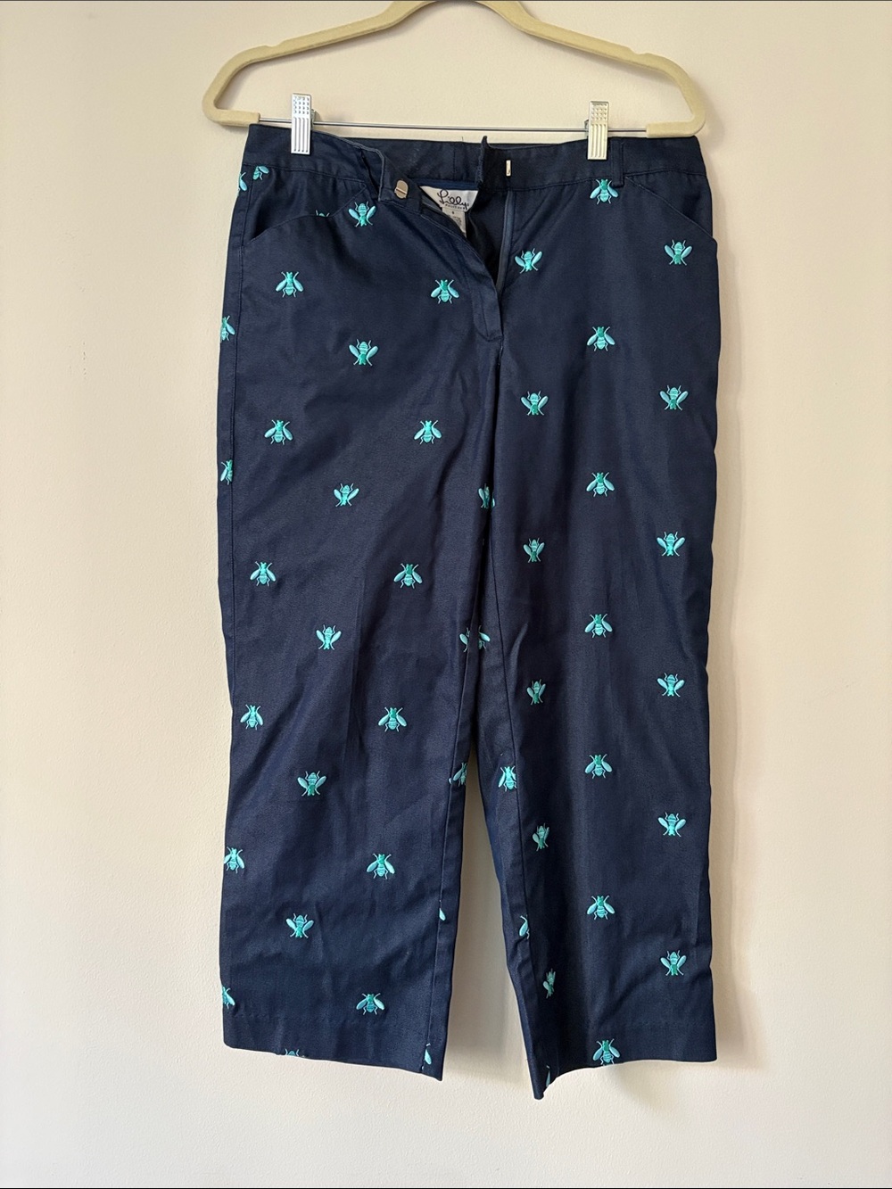Lilly Pulitzer Navy Blue Embroidered Bee Pants